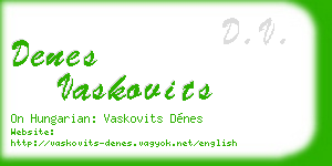 denes vaskovits business card